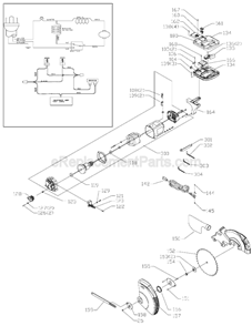Page B Diagram and Parts List for 3700L  Porter Cable Miter Saw